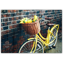 Creative Wood Велосипеды Велосипеды - Жёлтый велосипед с тюльпанами